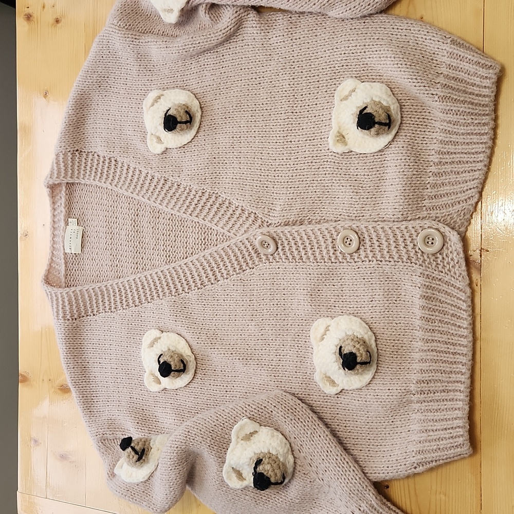 Dreamers By Debut 3D Bear Cardigan Sweater Size S - Picture 11 of 16